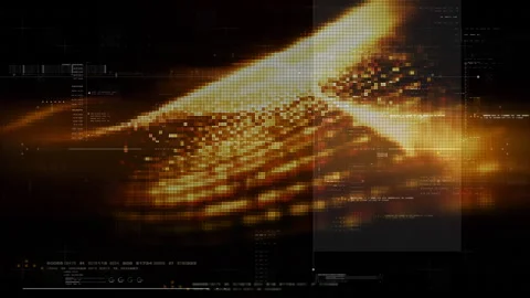 Futuristic screen display matrix, hi-tech digital data telemetry with encrypted Video stock 328965769