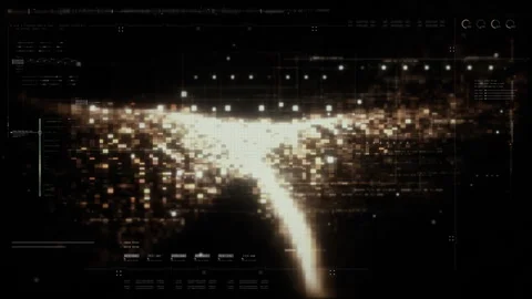 Futuristic screen display matrix, hi-tech digital data telemetry with encrypted Stock Footage 328965796