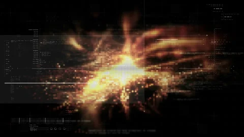 Futuristic screen display matrix, hi-tech digital data telemetry with encrypted Stock Footage 328965848