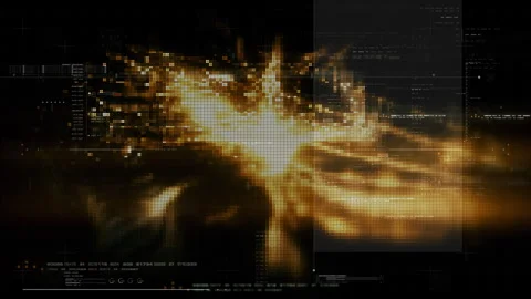 Futuristic screen display matrix, hi-tech digital data telemetry with encrypted Stock Footage 328965874
