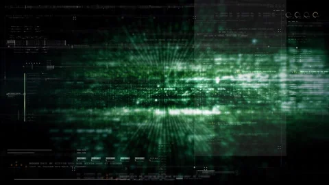 Futuristic screen display matrix, hi-tech digital data telemetry with encrypted Stock Footage 328967856
