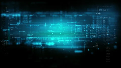 Futuristic screen display matrix, hi-tech digital data telemetry with encrypted Video stock 331103248
