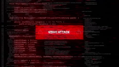 Futuristic screen programming code viruses Hacker interface threats Code Stream Stock Footage 295175644