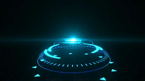 Futuristic screensaver with code hologram. HUD Heads Up Display Scanner high Video stock 65465192