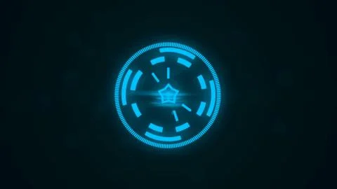 Futuristic screensaver with code hologram. HUD Heads Up Display Scanner hig.. 스톡 일러스트