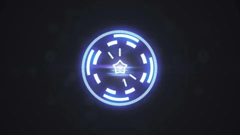 Futuristic screensaver with code hologram. HUD Heads Up Display Scanner hig.. 스톡 일러스트