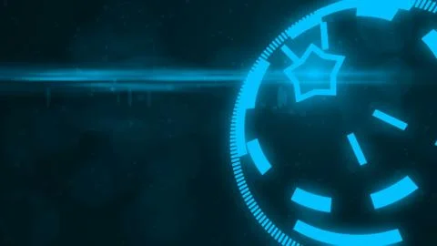 Futuristic screensaver with code hologram. HUD Heads Up Display Scanner hig.. 스톡 일러스트