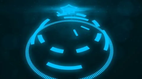 Futuristic screensaver with code hologram. HUD Heads Up Display Scanner hig.. イラスト素材