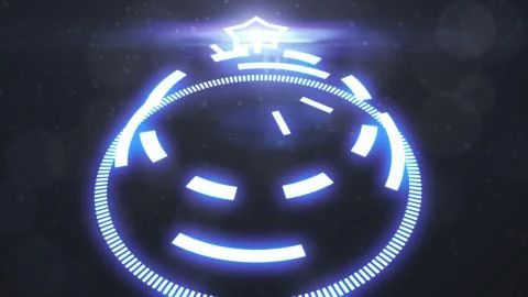 Futuristic screensaver with code hologram. HUD Heads Up Display Scanner hig.. イラスト素材
