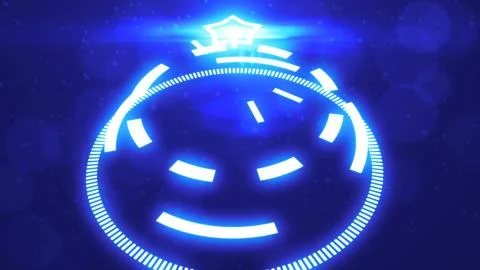 Futuristic screensaver with code hologram. HUD Heads Up Display Scanner hig.. イラスト素材