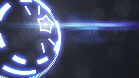 Futuristic screensaver with code hologram. HUD Heads Up Display Scanner hig.. 스톡 일러스트