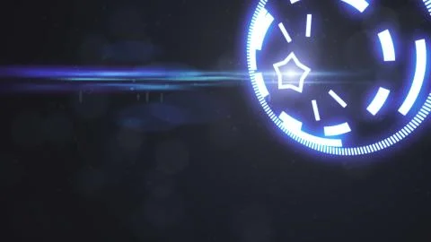 Futuristic screensaver with code hologram. HUD Heads Up Display Scanner hig.. Stock Illustration