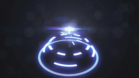 Futuristic screensaver with code hologram. HUD Heads Up Display Scanner hig.. Illustrazione stock