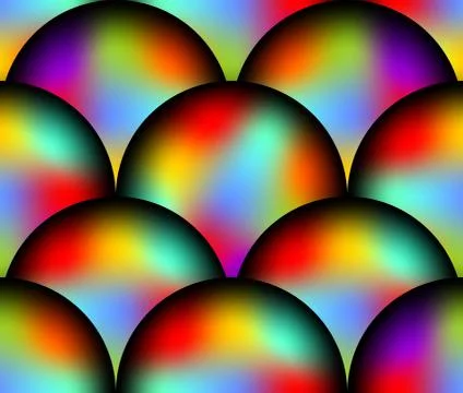 Futuristic seamless background with rainbow ball patterns Stock Illustration