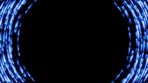 Futuristic seamless loop animation of blue neon star particles moving along the Stock Footage 340708405