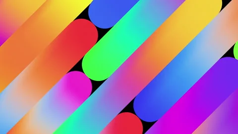 Futuristic seamless loop animation of colorful sharp capsule bars moving slowly Video stock 341590172