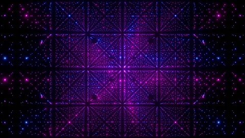 Futuristic seamless loop animation of moving through a geometric matrix of blue Stock-Footage 342840061