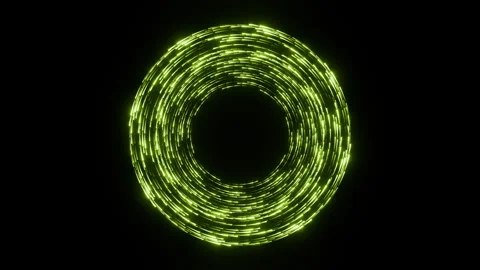 Futuristic seamless loop animation of neon lime green short light lines rotating Stock Footage 340416366