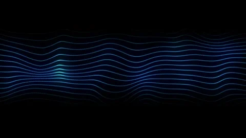 Futuristic seamless looping blue glowing digital particle waves Stock Footage 345660089