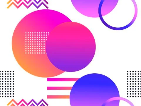 Futuristic seamless pattern with geometric shapes. Gradient with purple tones Stock Illustration