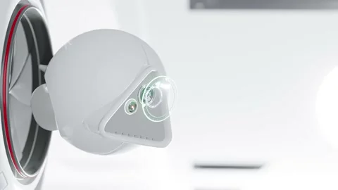 Futuristic security CCTV camera with Motion sensor. 스톡 동영상 199736474