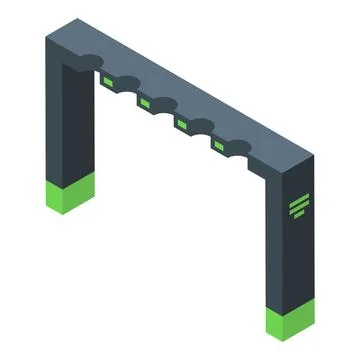 Futuristic security gate checking passports at entrance Stock Illustration