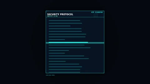 Futuristic Security Protocol Interface Animation Stock Footage 341416054