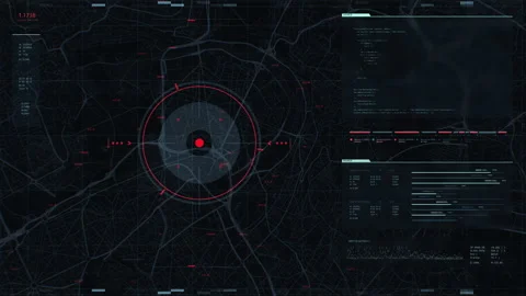 Futuristic security spy program interface. Dynamic modern HUD. GPS Stock-Footage 154272462
