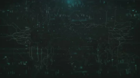 Futuristic security spy program interface. Dynamic modern HUD. Stock Footage 238914053