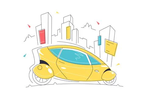 Futuristic self driving smart car Stock Illustration