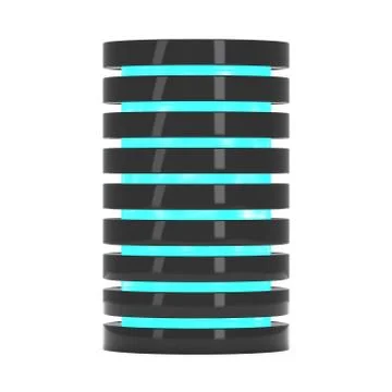 Futuristic server hard disk and database or battery cell. Illustrazione stock