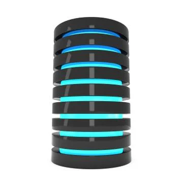 Futuristic server hard disk and database or battery cell. Stockillustratie