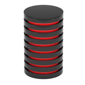 Futuristic server hard disk and database or battery cell. Illustrazione stock