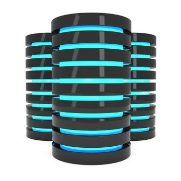 Futuristic server hard disk and database or battery cell. Illustrazione stock