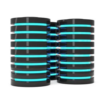 Futuristic server hard disk and database or battery cell. Stock Illustration