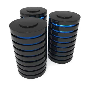 Futuristic server hard disk and database or battery cell. Stock Illustration