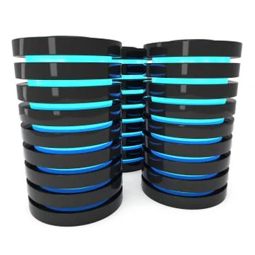 Futuristic server hard disk and database or battery cell. Stockillustratie