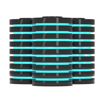 Futuristic server hard disk and database or battery cell. Illustrazione stock