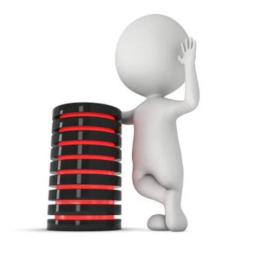 Futuristic server hard disk and database or battery cell. Illustrazione stock