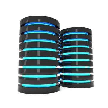 Futuristic server hard disk and database or battery cell. Stock Illustration