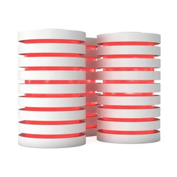 Futuristic server hard disk and database or battery cell. Stock Illustration