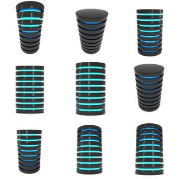 Futuristic server hard disk and database or battery cell. 스톡 일러스트
