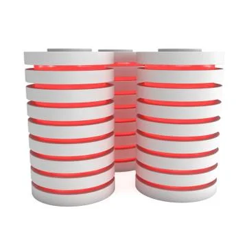 Futuristic server hard disk and database or battery cell. Illustrazione stock