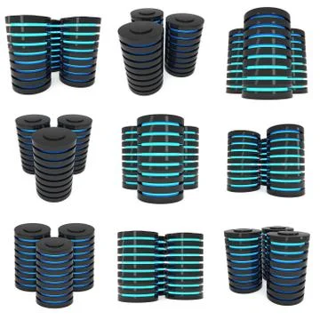 Futuristic server hard disk and database or battery cell. 스톡 일러스트