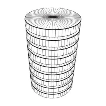 Futuristic server hard disk and database or battery cell イラスト素材