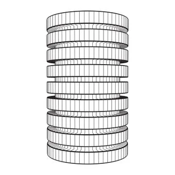 Futuristic server hard disk and database or battery cell イラスト素材