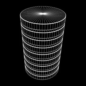 Futuristic server hard disk and database or battery cell 스톡 일러스트