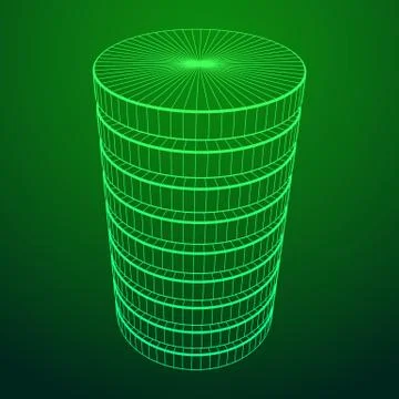 Futuristic server hard disk and database or battery cell Illustrazione stock