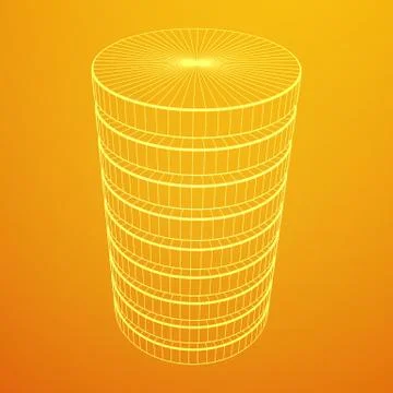 Futuristic server hard disk and database or battery cell 스톡 일러스트