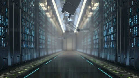 Futuristic Server Room 4k animation Stock Footage 71024530